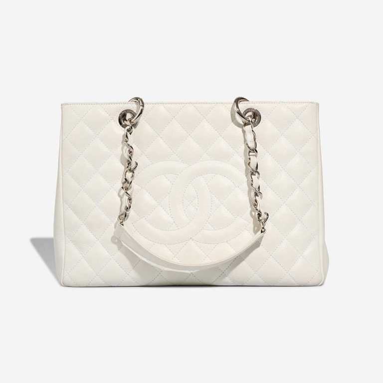 Chanel Shopping Tote GST Caviar White Front | Sell your designer bag