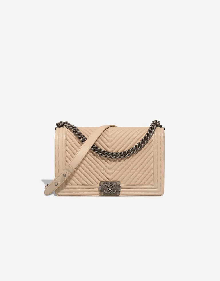 Chanel Boy Large Lamb Beige Front | Sell your designer bag
