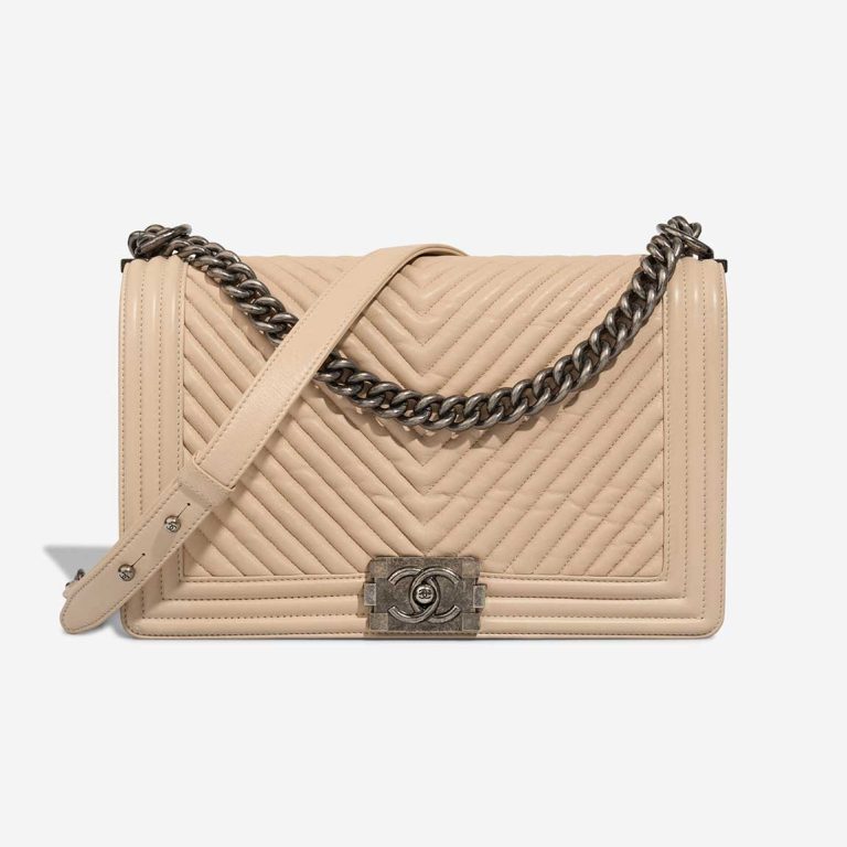 Chanel Boy Large Lamb Beige Front | Sell your designer bag