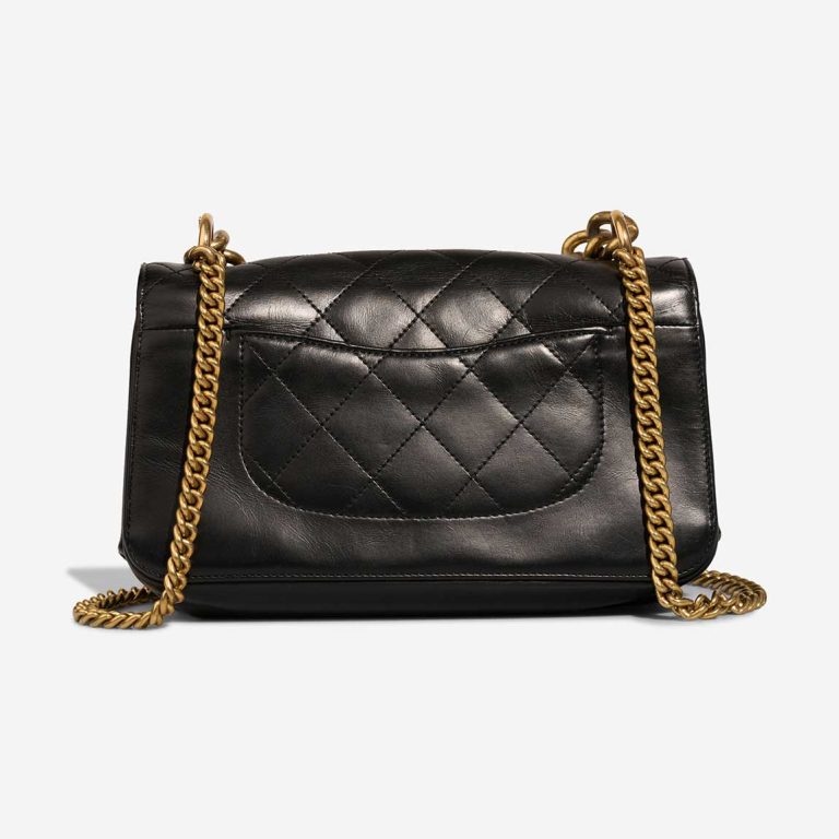 Chanel Around The Corner Flap Bag Medium Calf Black | Sell your designer bag