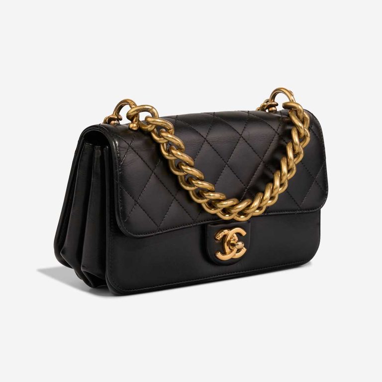 Chanel Around The Corner Flap Bag Medium Calf Black | Sell your designer bag