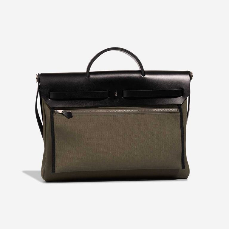 Hermès Herbag 39 Vache Hunter / Toile Black / Vert Militaire | Sell your designer bag