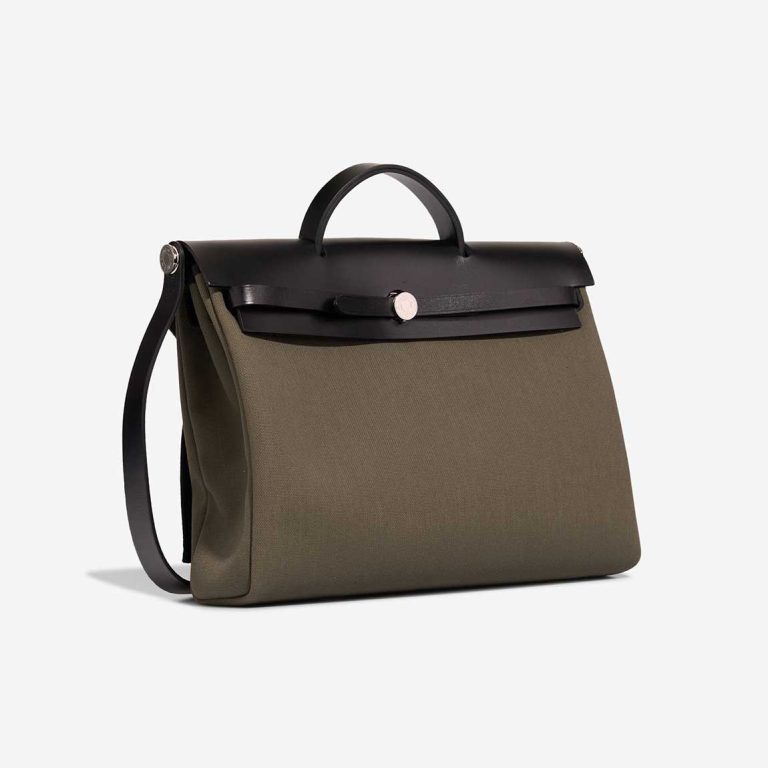 Hermès Herbag 39 Vache Hunter / Toile Black / Vert Militaire | Sell your designer bag