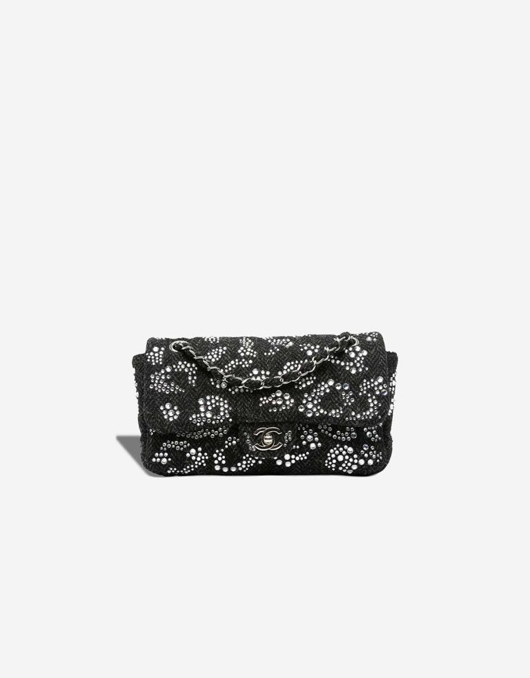 Chanel Timeless Strass Embellished Medium Tweed Black Front | Sell your designer bag