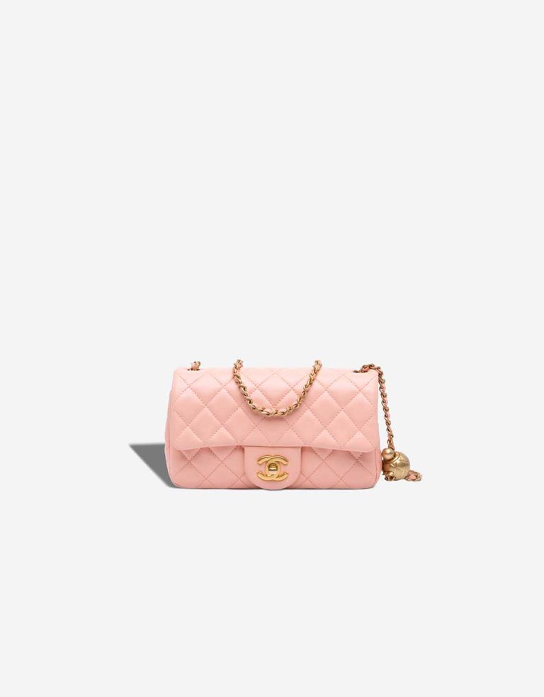 Chanel Timeless Pearl Crush Mini Rectangular Lamb Pink Front | Sell your designer bag