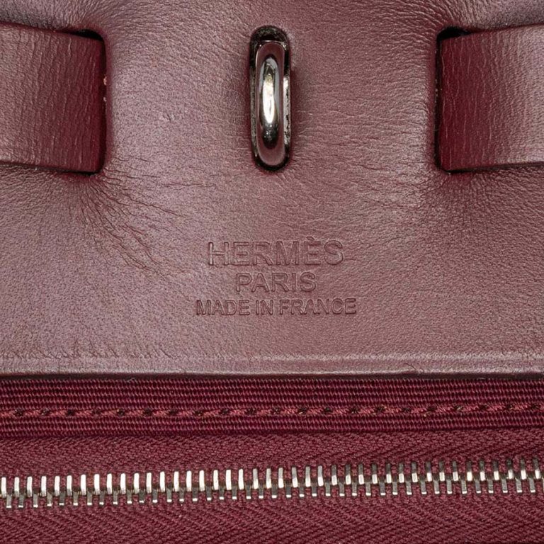Hermès Herbag 39 Toile / Vache Hunter Bordeaux / Rouge Sellier Logo | Sell your designer bag
