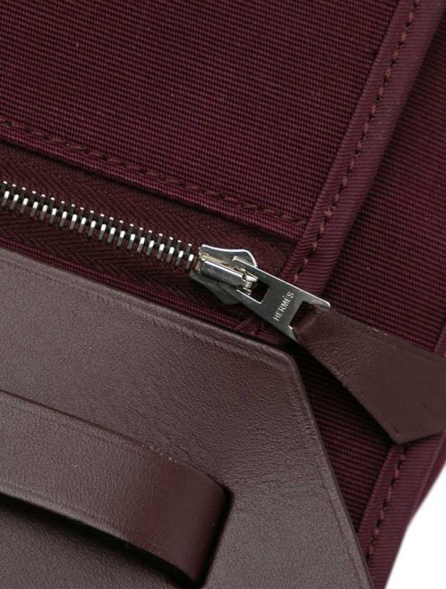 Hermès Herbag 39 Toile / Vache Hunter Bordeaux / Rouge Sellier Signs of wear | Sell your designer bag