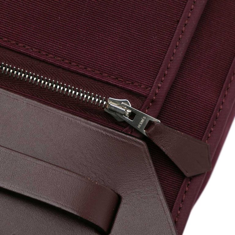 Hermès Herbag 39 Toile / Vache Hunter Bordeaux / Rouge Sellier Front | Sell your designer bag