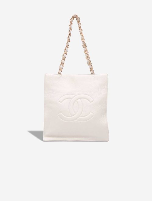 Chanel Shopping Tote Lamb White Front | Sell your designer bag