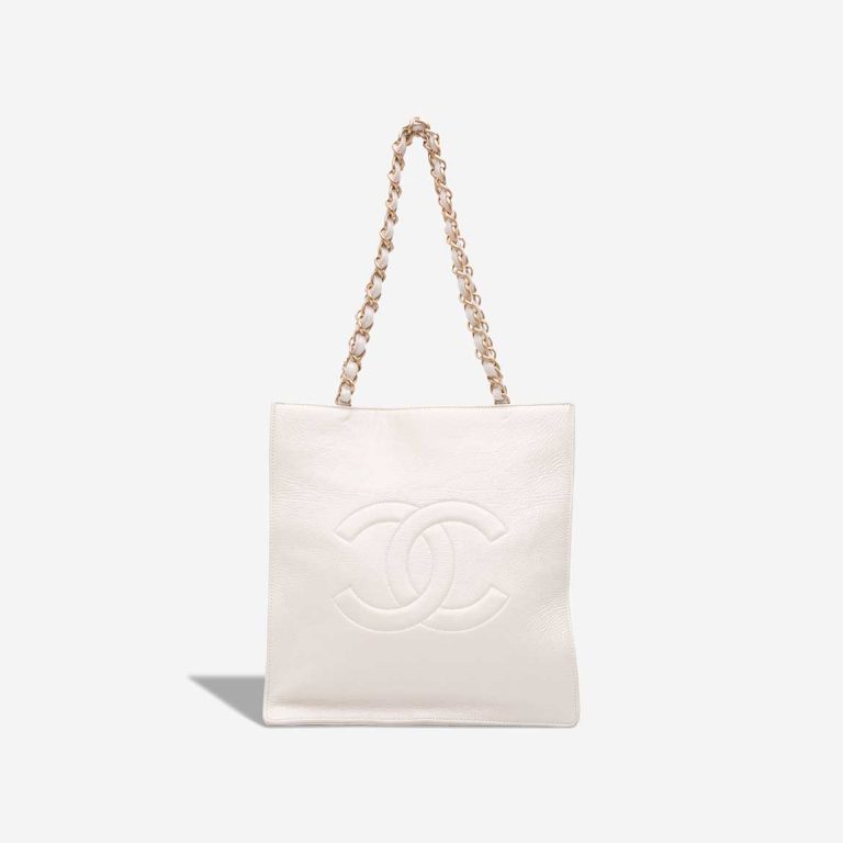 Chanel Shopping Tote Lamb White Front | Sell your designer bag