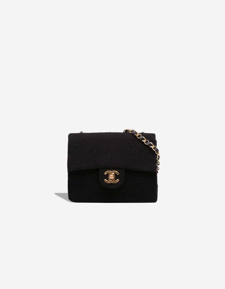 Chanel Timeless Mini Square Jersey Black Front | Sell your designer bag