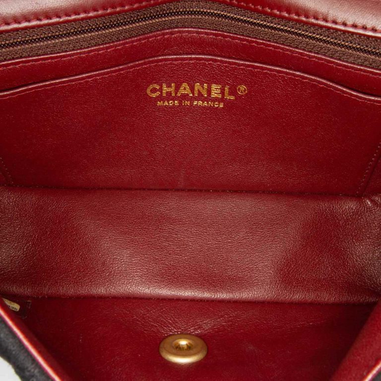 Chanel Timeless Paris-Hamburg Mini Rectangular Lamb / Jersey Blue / Red Inside | Sell your designer bag