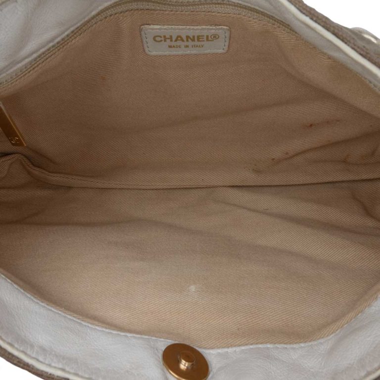 Chanel Olsen CC Shoulder Bag Canvas / Lamb Brown / White Inside | Sell your designer bag