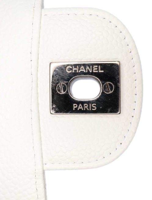 Chanel Timeless Medium Caviar White Closing System | Sell your designer bag