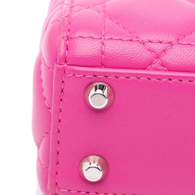 Dior Lady Micro Lamb Pink Signs of wear | Sell your designer bag
