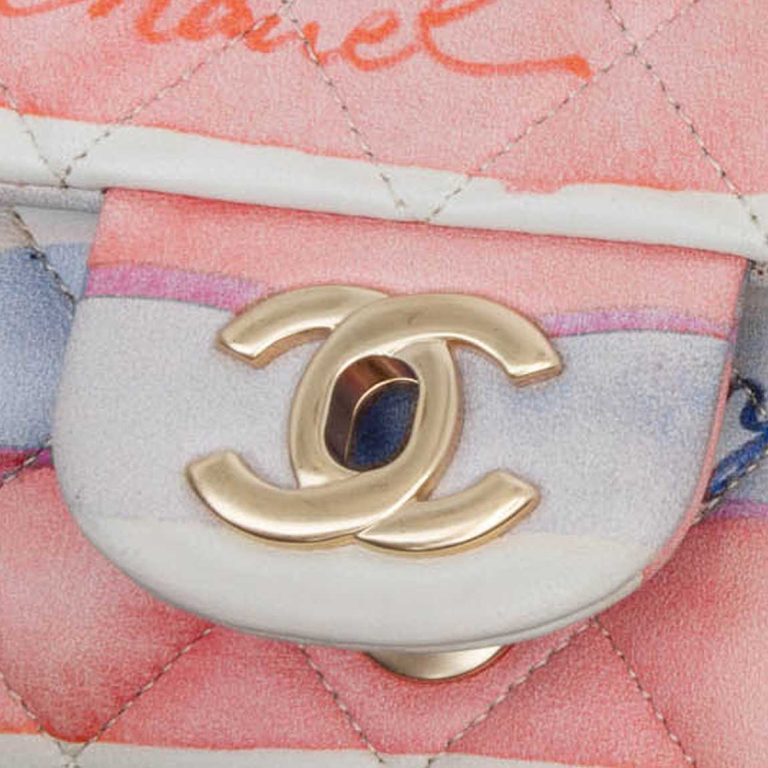 Chanel Timeless Medium Lamb White / Watercolour Front | Sell your designer bag