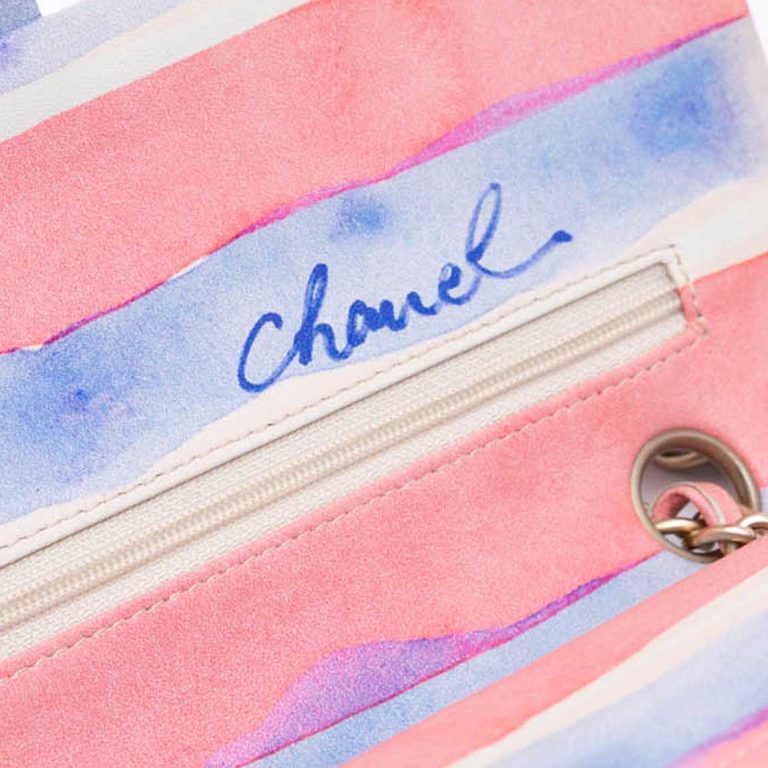 Chanel Timeless Medium Lamb White / Watercolour Logo | Sell your designer bag