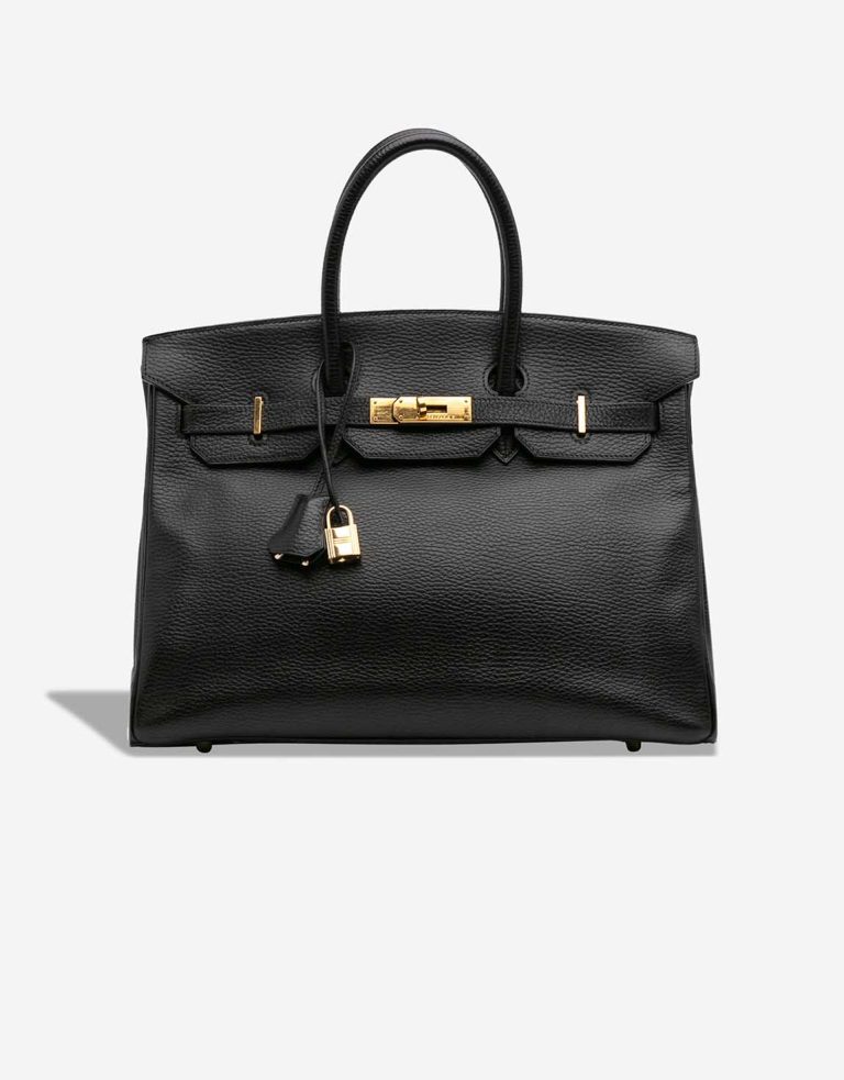 Hermès Birkin 35 Clémence Black Front | Sell your designer bag