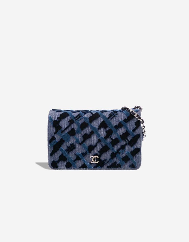 Chanel Wallet On Chain Denim / Velvet Blue Front | Sell your designer bag
