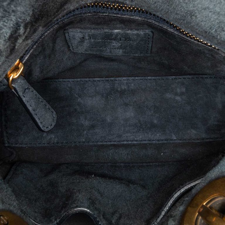Dior Lady Mini Denim / Studs Dark Blue Inside | Sell your designer bag