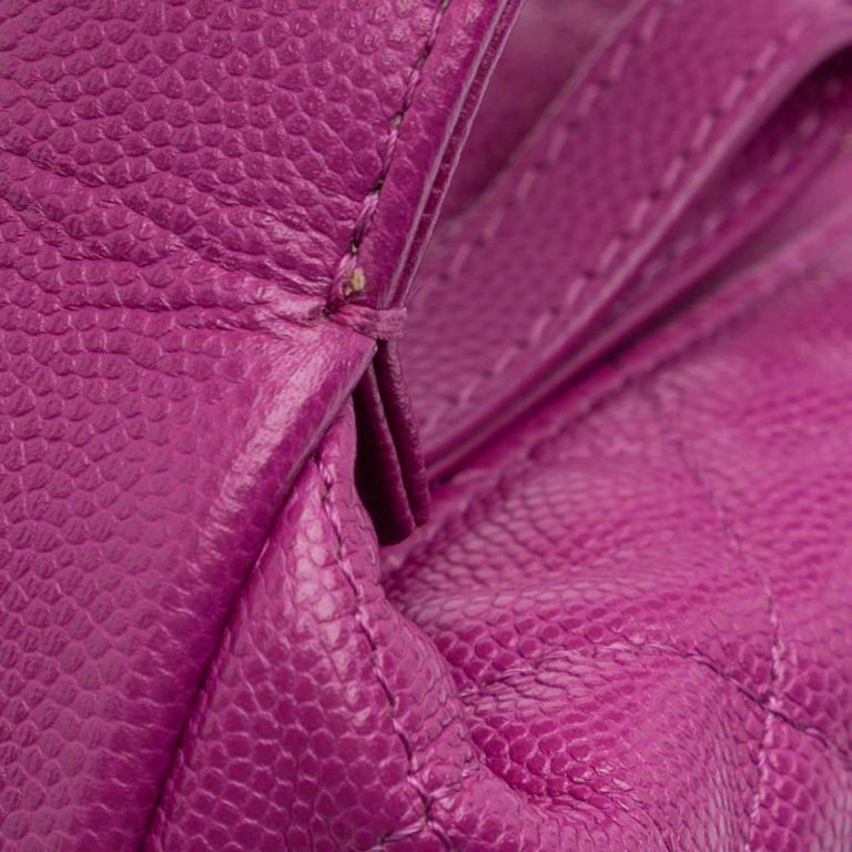 Chanel Timeless Hobo Caviar Purple Signs of wear | Sell your designer bag