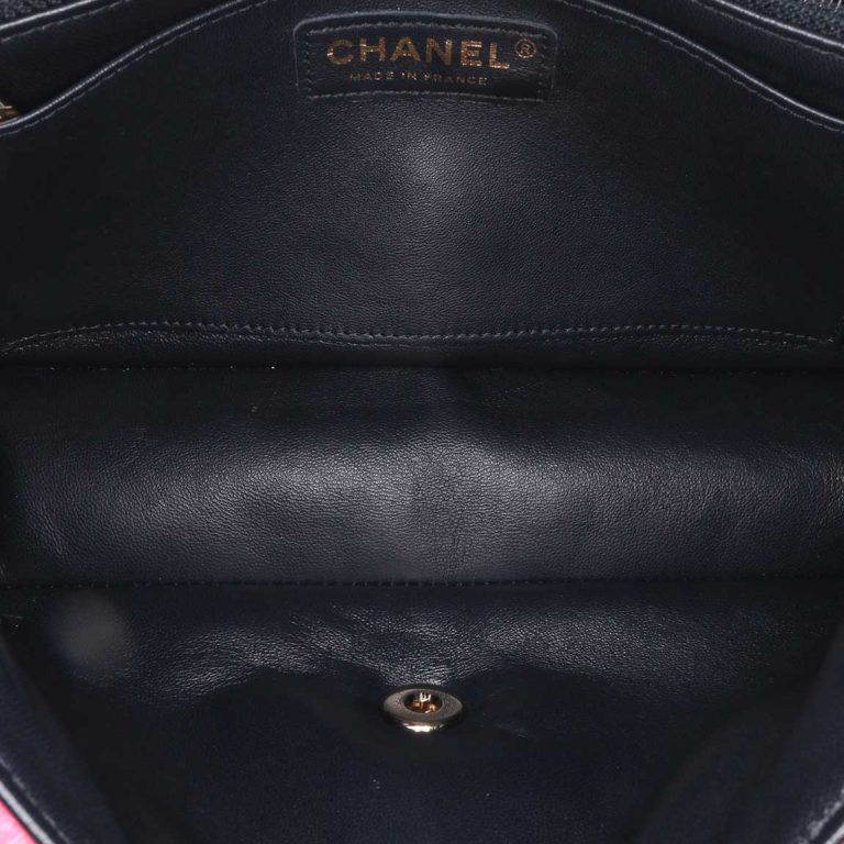 Chanel Timeless Medium Calf / Wool Pink / Dark Blue Inside | Sell your designer bag
