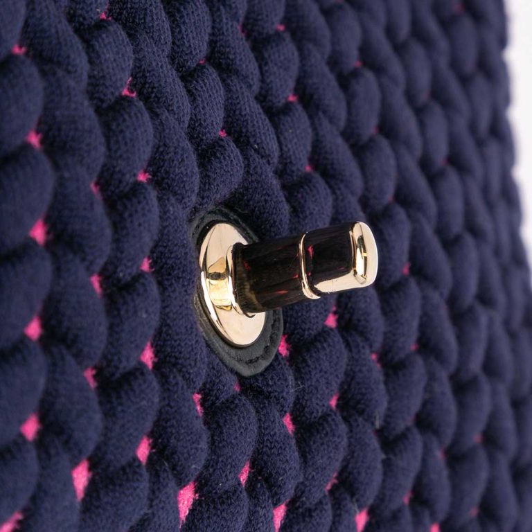 Chanel Timeless Medium Calf / Wool Pink / Dark Blue Signs of wear | Sell your designer bag
