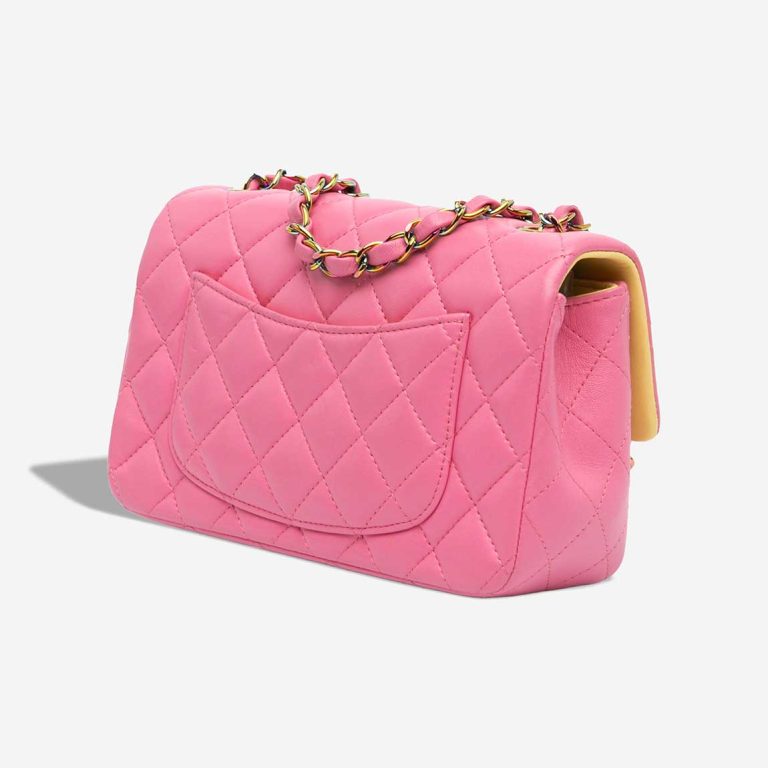 Chanel Timeless Single Flap Mini Rectangular Lamb Pink / Yellow | Sell your designer bag