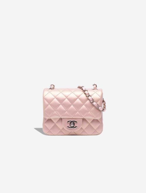 Chanel Timeless Mini Square Lamb Light Pink / Iridescent Front | Sell your designer bag