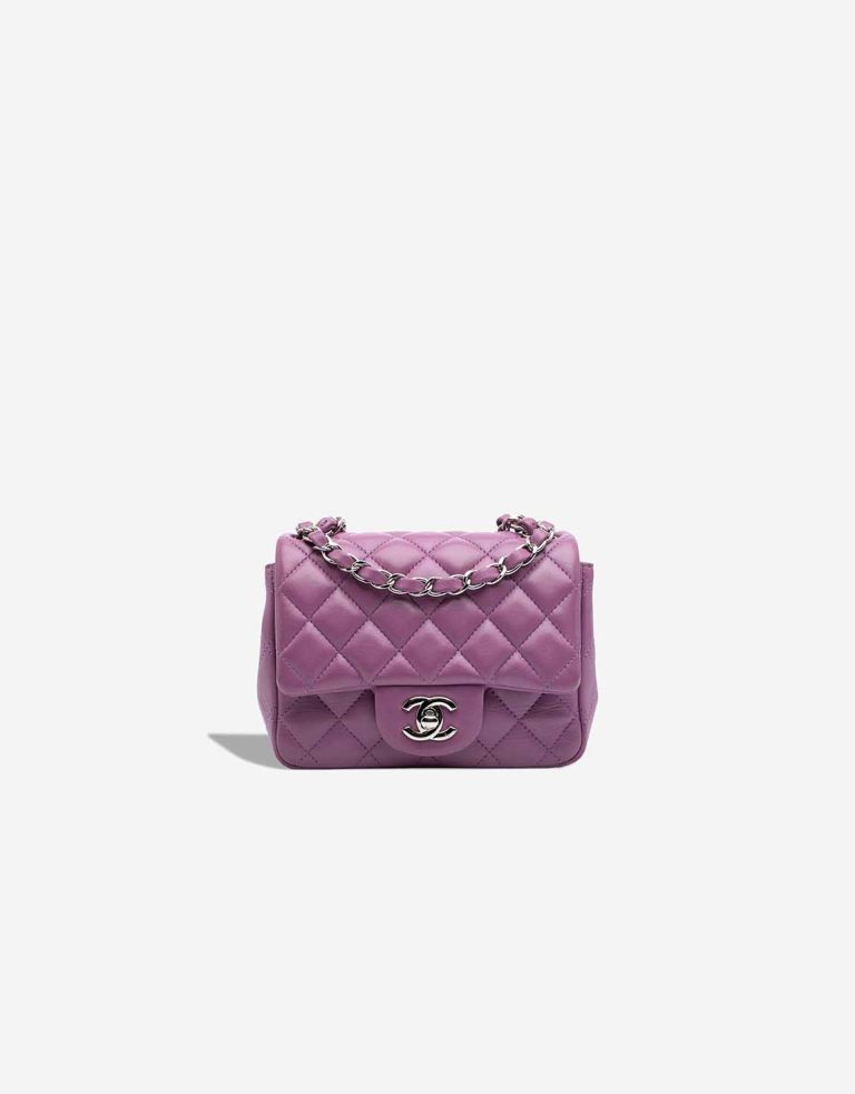 Chanel Timeless Mini Square Lamb Purple Front | Sell your designer bag