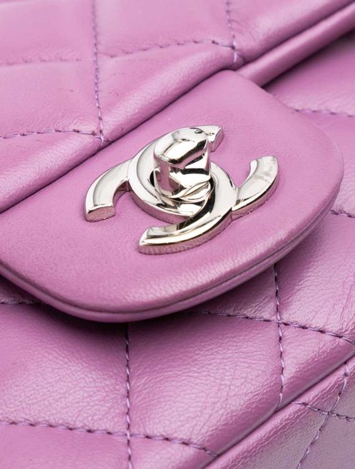 Chanel Timeless Mini Square Lamb Purple Closing System | Sell your designer bag