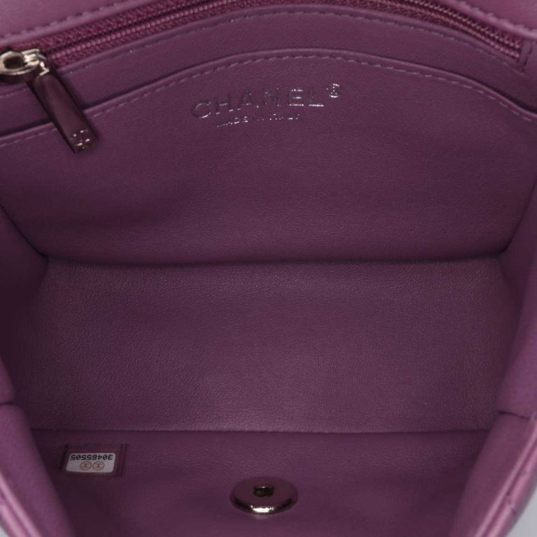 Chanel Timeless Mini Square Lamb Purple Inside | Sell your designer bag