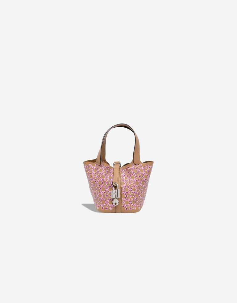 Hermès Picotin Micro Lucky Daisy Swift Chai / Rose / White Front | Sell your designer bag
