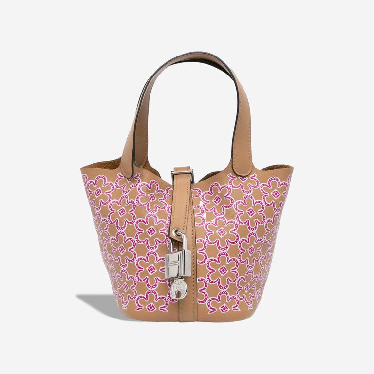 Hermès Picotin Micro Lucky Daisy Swift Chai / Rose / White Front | Sell your designer bag
