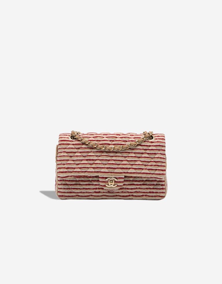 Chanel Timeless Coco Sailor Medium Silk / Canvas Red / White Front | Sell your designer bag