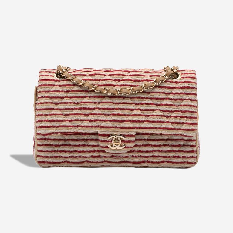 Chanel Timeless Coco Sailor Medium Silk / Canvas Red / White Front | Sell your designer bag