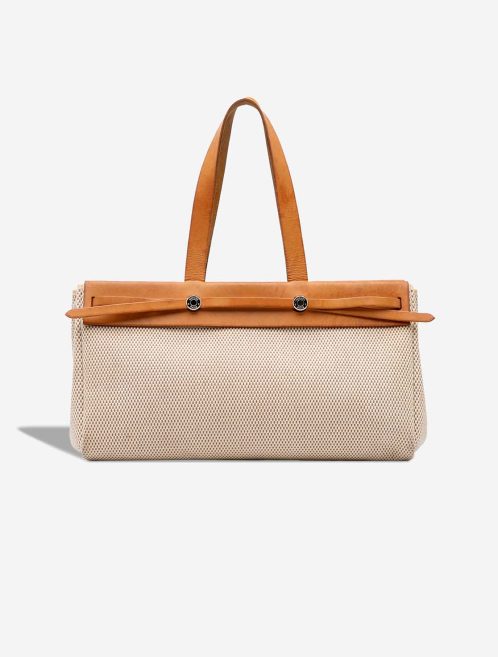 Hermès Herbag Cabas MM Toile / Vache Hunter Gold / Sable Naturel Front | Sell your designer bag