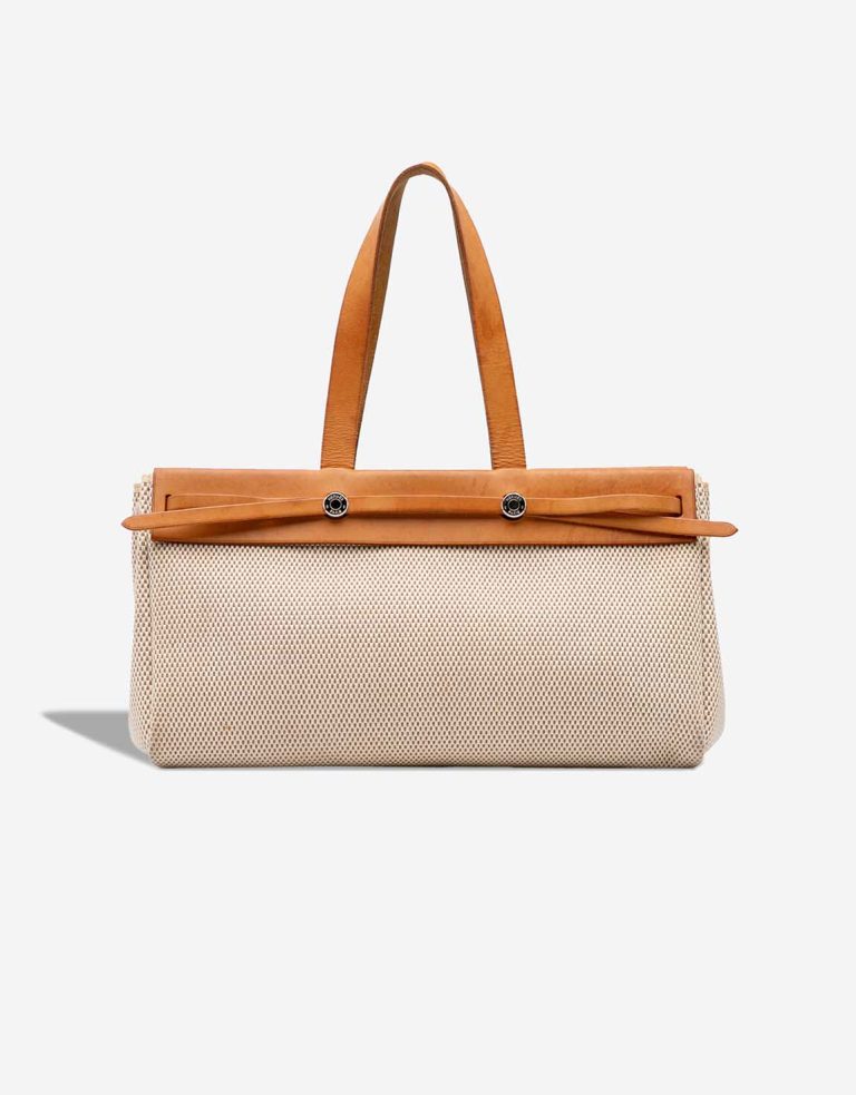 Hermès Herbag Cabas MM Toile / Vache Hunter Gold / Sable Naturel Front | Sell your designer bag