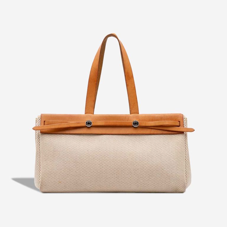 Hermès Herbag Cabas MM Toile / Vache Hunter Gold / Sable Naturel Front | Sell your designer bag