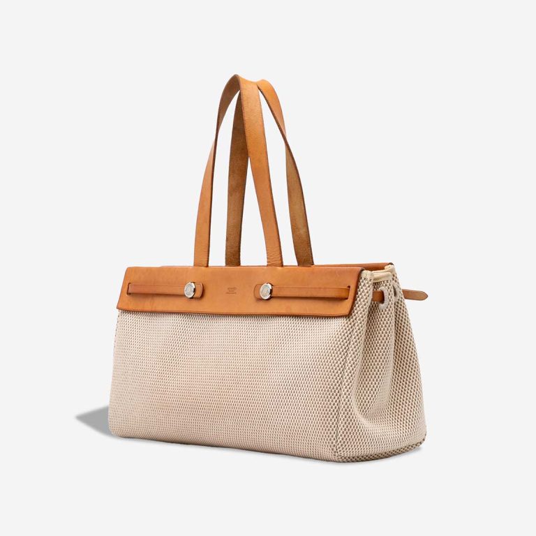 Hermès Herbag Cabas MM Toile / Vache Hunter Gold / Sable Naturel | Sell your designer bag