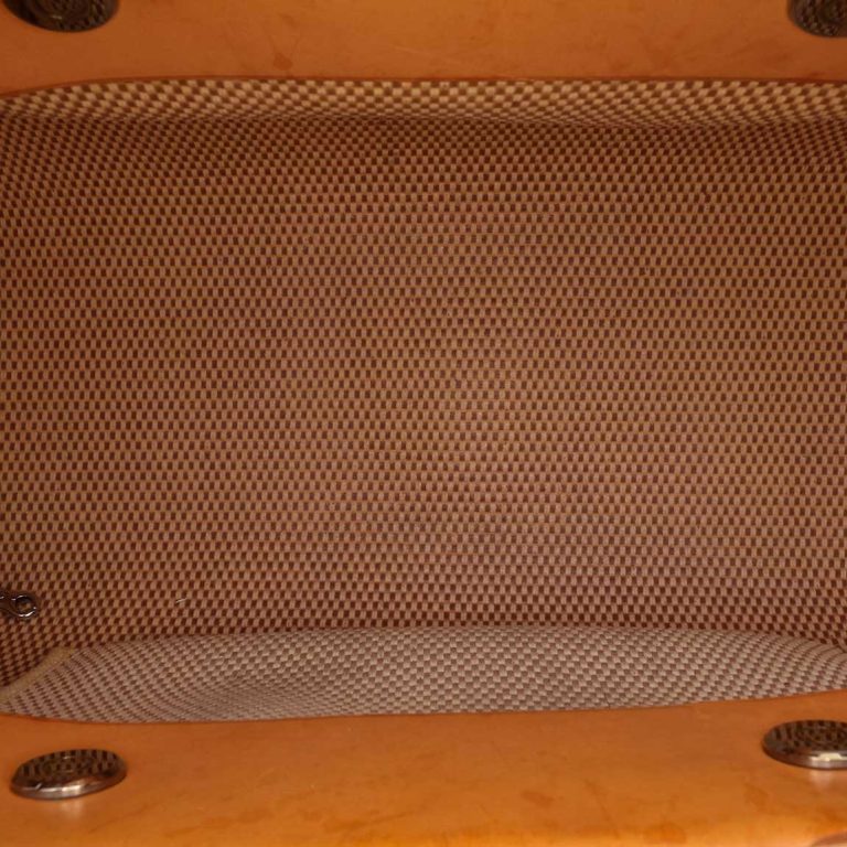 Hermès Herbag Cabas MM Toile / Vache Hunter Gold / Sable Naturel Inside | Sell your designer bag