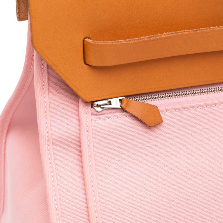 Hermès Herbag 39 Toile / Vache Hunter Gold / Rose Sakura Signs of wear | Sell your designer bag