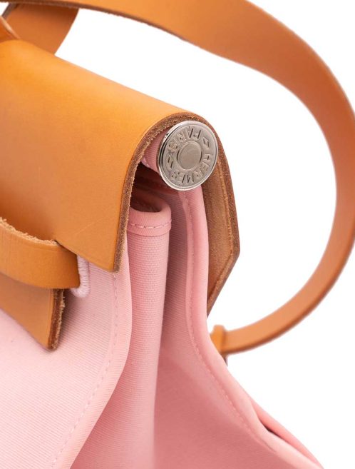 Hermès Herbag 39 Toile / Vache Hunter Gold / Rose Sakura Signs of wear | Sell your designer bag