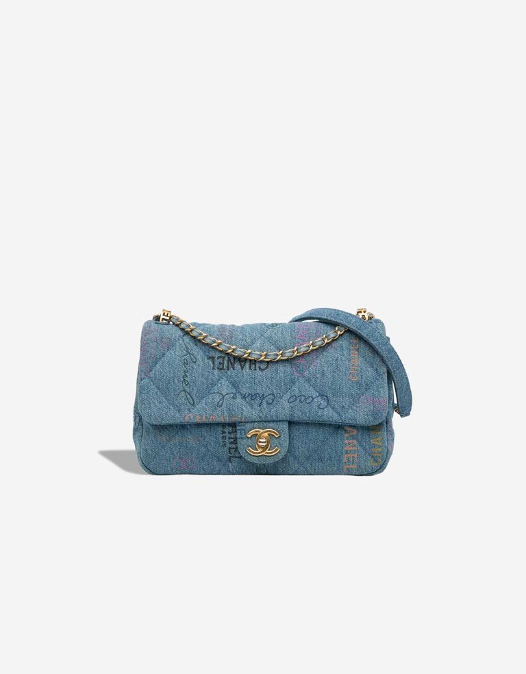 Chanel Mood Flap Bag Mini Rectangular Denim Blue / Multicolour Front | Sell your designer bag