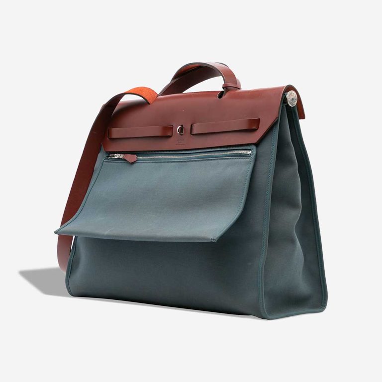 Hermès Herbag 39 Toile / Vache Hunter Rouge H / Gris Fumé  | Sell your designer bag
