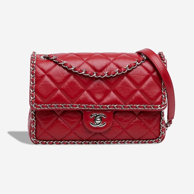 Chanel Chain Around Medium Lamb Red Front | Sell your designer bag