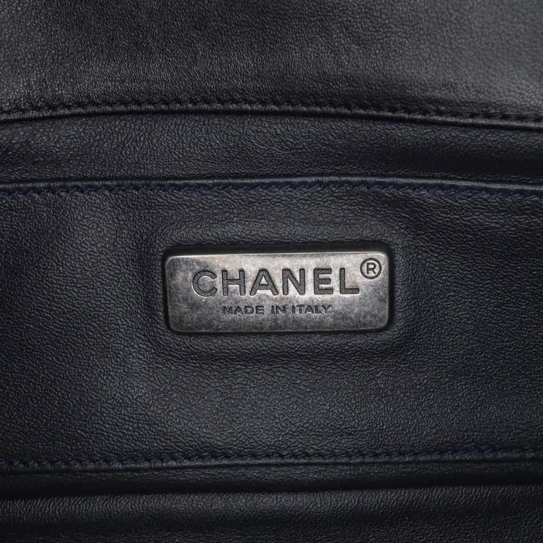 Chanel Boy East-West Lamb / Shearling Black Logo | Sell your designer bag