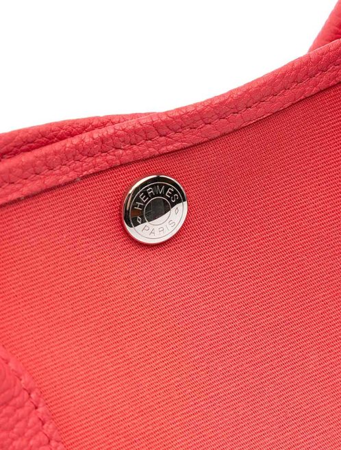 Hermès Garden Party 30 Toile / Veau Négonda Rouge Pivoine Closing System | Sell your designer bag