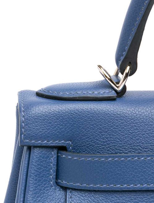 Hermès Kelly 28 Togo Bleu Paradise / Rouge Tomate Closing System | Sell your designer bag