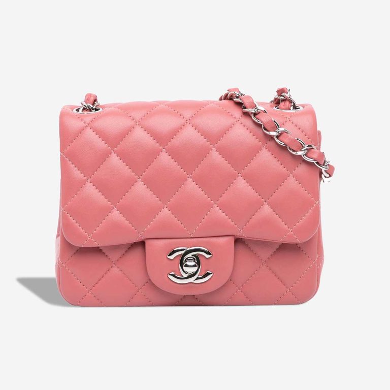 Chanel Timeless Mini Square Lamb Pink Front | Sell your designer bag